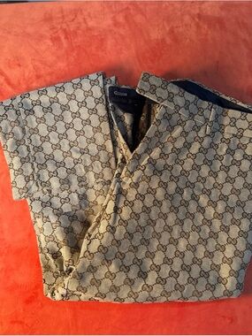 Gucci Beige/Brown Monogram Polo